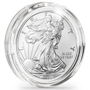 Leuchtturm - ULTRA coin capsule Perfect Fit for American Eagle 1 oz Silver 10 pieces