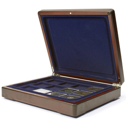Leuchtturm - Mazzola Presentation case for up to 24 Quadrum Coin capsules, blue tray