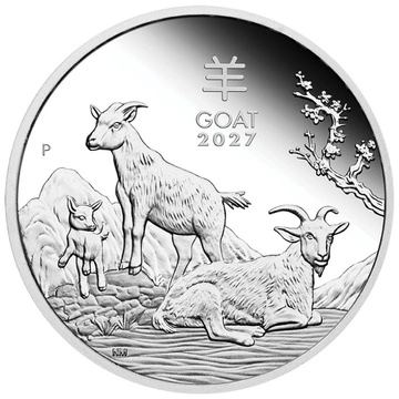 Perth Mint: Lunar III - Year of the Goat Silver Coin 1/2 oz Silver 2027 Proof