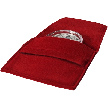 Leuchtturm - Premium Coin Pocket for one coin with or without capsule up to 50 mm, red