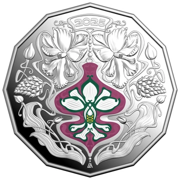 Christmas Decoration - Festive Floral Colored 50c Silver 2025 Proof