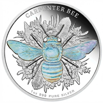 Niue: Australian Native Bees – Carpenter Bee 1 oz Silver 2026 Proof Hologram
