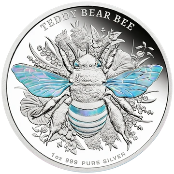Silver Coin Niue: Australian Native Bees - Teddy Bear Bee 1 oz Silver 2026 Proof Hologram