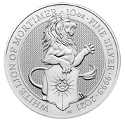 Beasts of the Queen: White Lion of Mortimers 10 ounces Silver 2021