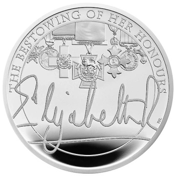 The Queen's Reign Honours and Investitures Silver £5 2022 Proof
