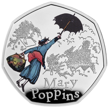 Mary Poppins coloured 50p Silver 2025 Proof 