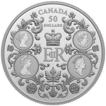 Canada: Queen Elizabeth II's Reign $50 Silver 2022 Proof