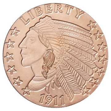 Incuse Indian 1 oz Copper