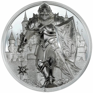Cook Islands: Iron Knight 5 oz Silver 2024 Proof Ultra High Relief Coin