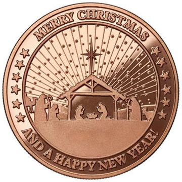 Christmas nativity scene, 1 ounce of copper.