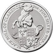The Queen’s Beasts 2018: The Black Bull of Clarence 2 oz Silver