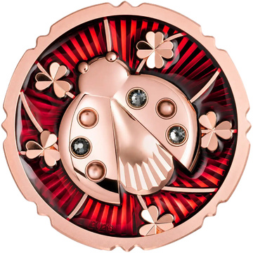 Silver Coin Evergreen – Ladybug gilded 1 oz Silver 2026 Crystal Proof
