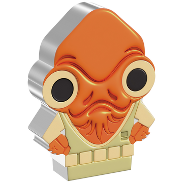 Niue: Star Wars – Admiral Ackbar Chibi Coin, Colorized, 1 oz Silver, 2022, Proof.