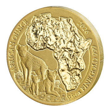 Rwanda: African Ounce - Spotted Hyena 1/12 oz Gold 2026