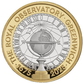 350 Years of the Royal Observatory, Greenwich £2 Gold-plated Silver 2025 Proof Piedfort