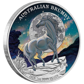 Australian Brumby Wild Horse Colored 1 oz Silver 2026
