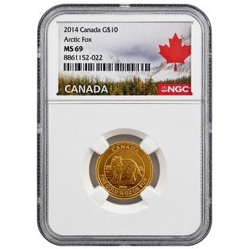 Arctic Fox 1/4 oz Gold 2014 NGC MS69