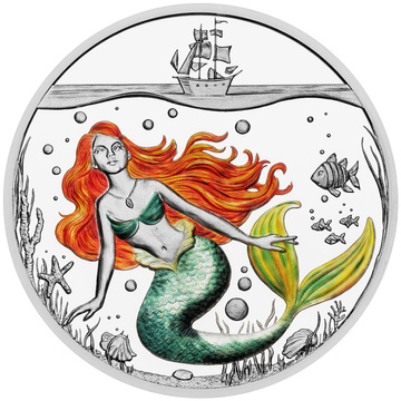 Silver Coin Book Templates - H. C. Andersen - The Little Mermaid Colored 29 grams Silver 2025 Proof