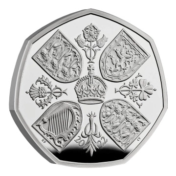 Her Majesty Queen Elizabeth II 50p Platinum 2022 Proof 