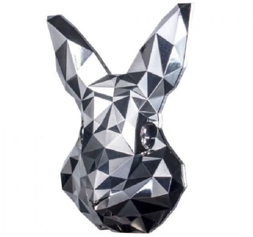 Lowpoly Lunar: Rabbit Mask Stacker 2 oz Silver Proof High Relief