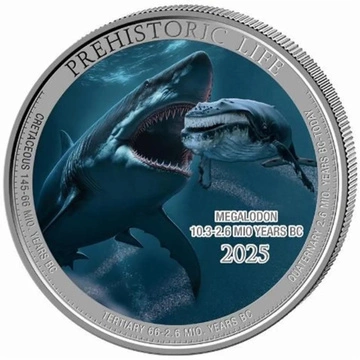 Congo: Prehistoric Life - Megalodon colored 1 oz Silver 2025
