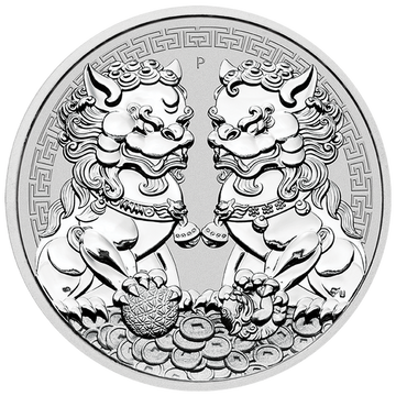 Chinese Lions (Double Pixiu) 1 oz Silver 2020