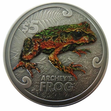 Archey's Frog colored 2 oz Silver 2022 Antique