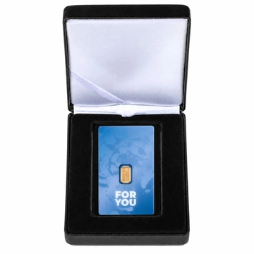 1 g C.Hafner For You (blue packaging) gold bar in a presentation case – gift set