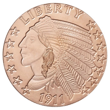 Incuse Indian 1 oz Copper