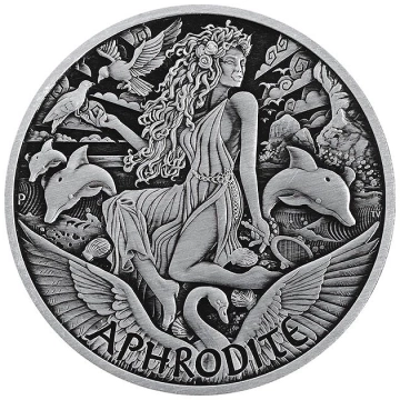 Tuvalu: Gods of Olympus - Aphrodite 1 oz Silver 2022 Antiqued Coin