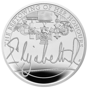The Queen's Reign Honours and Investitures Silver £5 2022 Proof