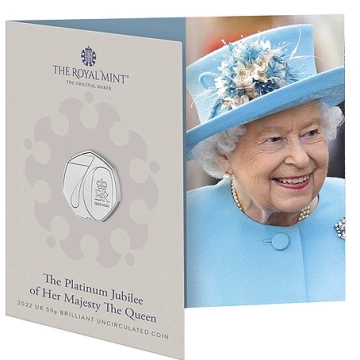 The Platinum Jubilee of Her Majesty The Queen Miedzionikiel 50p 2022 