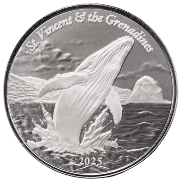 Silver Coin St. Vincent & the Grenadines: Humpback Whale 1 oz Silver 2025