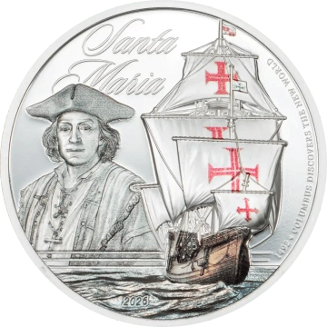Cook Islands: Legends of the Seas – Santa Maria Colorized 1 oz Silver 2026 Proof