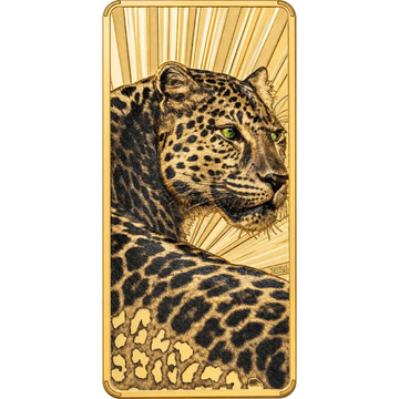 Silver Bar-Coin Barre de Luxe - Leopard Gilded 3 oz Silver 2026 Proof High Relief