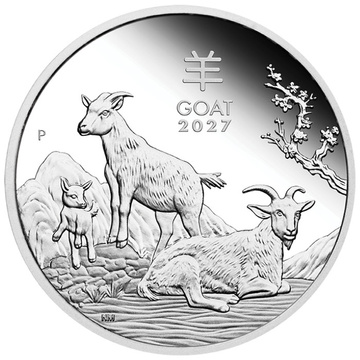 Perth Mint: Lunar III - Year of the Goat Silver Coin 1/2 oz Silver 2027 Proof