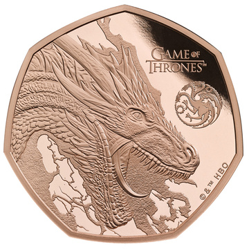 Gold Coin Game of Thrones - Fire 50p Gold 2026 Proof