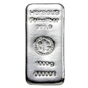 1000 grams Bar Silver Heraeus LBMA