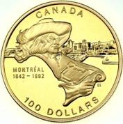 350th anniversary of Montreal 1/4 oz Gold 1992 Proof