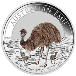Australijski Emu coloured 1 oz Silver 2024