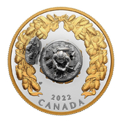 Canada: Canada: Holiday Gifts 5 oz Silver 2022 Proof Gilded Coin 