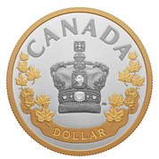 Canada: The Imperial State Crown $1 Silver 2022 Gilded Proof Coin 