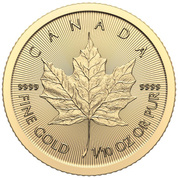 Canadian Maple Leaf 1/10 oz Gold 2024