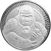 Congo: Silverback Gorilla 1 oz Silver 2023