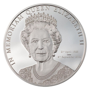 Cook Islands: In Memoriam Queen Elizabeth II 1 oz Silver 2022 Proof