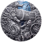 Czad: Mechanical Creature - Under The Ocean coloured 3 oz Silver 2023 High Relief Antiqued Coin