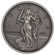 Gibraltar: Lady Justice 1 oz Silver 2023 Antique Coin