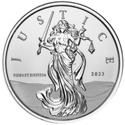 Gibraltar: Lady Justice 1 oz Silver 2023 Prooflike