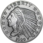 Indian Head 1929 2 oz Silver 