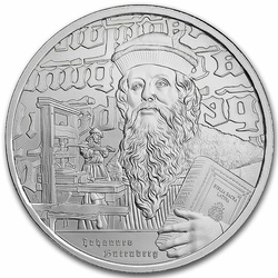 Niue: Icons of Inspiration - Johannes Gutenberg 1 oz Silver 2024 Coin